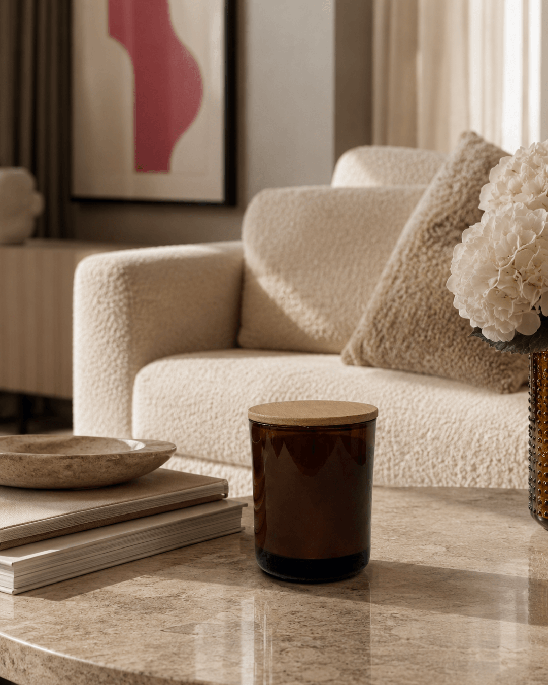 Luxury scented candle inspired by Cyprus, handcrafted for a refined home atmosphere