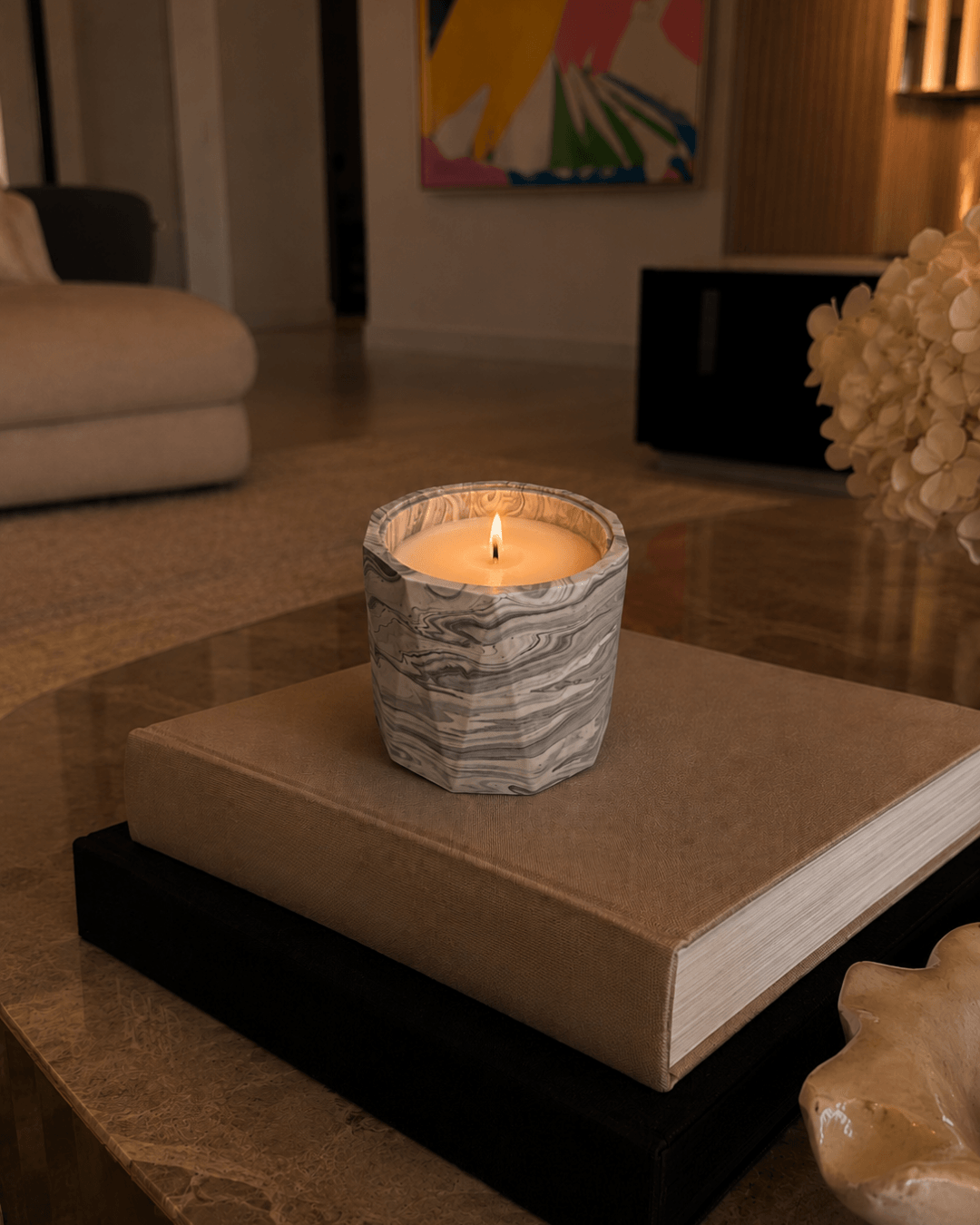 Luxury scented candle inspired by Cyprus, perfect for a gift